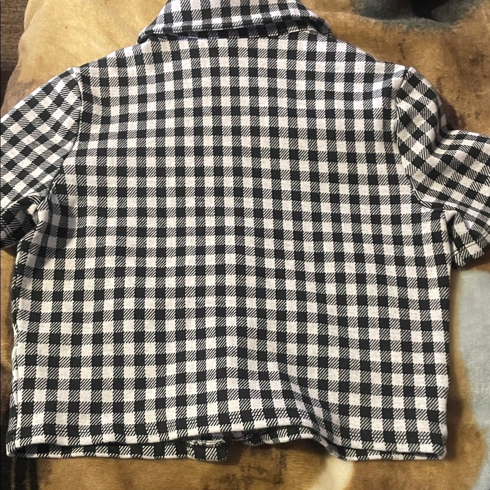 OAK + FORT Black and White Checkered Crop Top - Picture 5 of 5